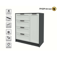 Тумба Тренд КТ-Т90 (Антрацит ЛДСП/ Грэй ЛМДФ) Ш900 В1020 Г451